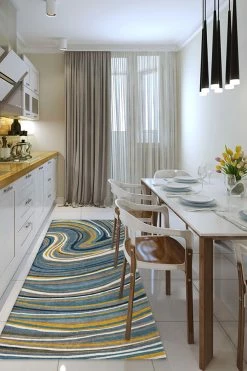 Flash Sale ⌛ Ruggable Agate Golden Azure Rug ✔️ -Outdoor Rugs Store Agate Golden Azure C RC 0311 27 Washable Rug Abstract