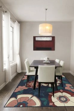 New 🎉 Ruggable Audrey Navy Rug 🧨 -Outdoor Rugs Store Audrey Navy C RC 0605 57 Washable Rug Floral