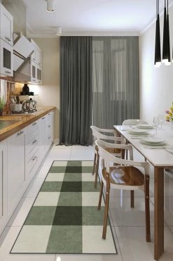 Best Sale 💯 Ruggable Buffalo Plaid Green & White Rug 👏 -Outdoor Rugs Store Buffalo Plaid GreenWhite C RC 0519 27 Clean Washable Rug Earth