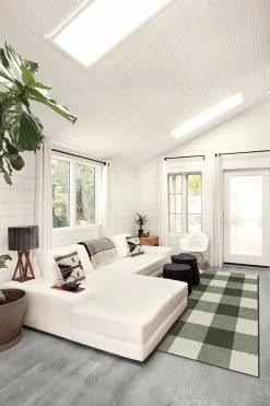 Best Sale 💯 Ruggable Buffalo Plaid Green & White Rug 👏 -Outdoor Rugs Store Buffalo Plaid GreenWhite C RC 0519 57 Clean Washable Rug Simple