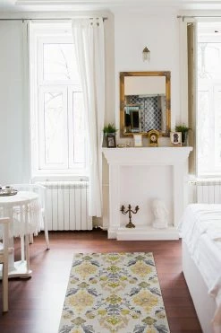 Buy ⭐ Ruggable Floral Damask Mimi Yellow Rug 🌟 15 Buy ⭐ Ruggable Floral Damask Mimi Yellow Rug 🌟 -Outdoor Rugs Store Floral Damask Mimi Yellow C RC 0035 27 Washable Rug Grey