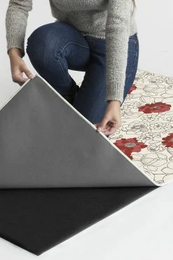 Wholesale 🌟 Ruggable Floret Ruby Rug 😉 -Outdoor Rugs Store Floret Ruby B RC 0565 57 Clean Washable Rug Pad copy 2