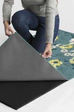 Hot Sale ⌛ Ruggable Floret Teal Blue Rug ✔️ -Outdoor Rugs Store Floret TealBlue B RC 0566 57 Clean Washable Rug Pad copy 2