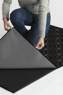 Wholesale 🧨 Ruggable Geometrix Black Rug ⭐ -Outdoor Rugs Store Geometrix Black B RC AB101 57 Clean Washable Rug Pad