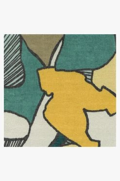 Budget 🛒 Ruggable Imbali Turquoise Rug ❤️ -Outdoor Rugs Store Imbali Turquoise D RC 0576 10 Clean Washable Rug Pad copy 2