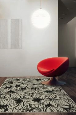 Cheapest 🌟 Ruggable Meena Black & White Rug ✨ -Outdoor Rugs Store Meena Black White C RC 0561 57 Clean Washable Rug Drawn