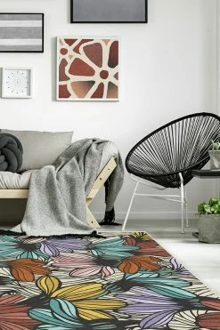 Hot Sale 🔔 Ruggable Meena Polychrome Rug 🔔 -Outdoor Rugs Store Meena Polychrome C RC 0562 57 Clean Washable Rug Floral