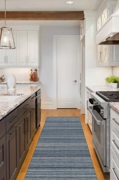 Discount ⭐ Ruggable Multi Stripe Blue Rug 👍 -Outdoor Rugs Store Multi Stripe Blue C RC 0220 27 Washable Rug Runner