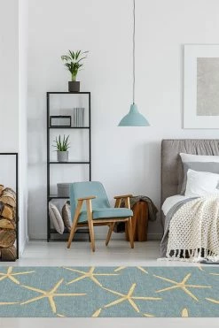 Wholesale 🎉 Ruggable Starfish Pale Blue Rug 😉 -Outdoor Rugs Store Starfish Pale Blue C RC 0320 27 Washable Rug Nautical