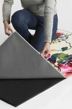 Promo 🤩 Ruggable Watercolor Floral Multicolor Rug 😀 -Outdoor Rugs Store Watercolor Floral Multi B RC 0419 57 Clean Washable Rug Pad