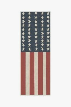 Promo ⭐ Ruggable American Flag Red Rug 👏 -Outdoor Rugs Store american flag red A RC 0744 27 V2