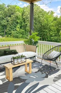 Budget 🛒 Ruggable Outdoor Arcadia Steel Blue Rug ✨ -Outdoor Rugs Store arcadia steel blue C RC TR024 57 V2