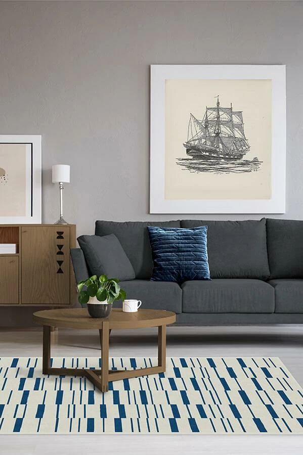 New โจ Ruggable Broken Stripe Indigo Rug ๐ 4 New โจ Ruggable Broken Stripe Indigo Rug ๐ - Image 4