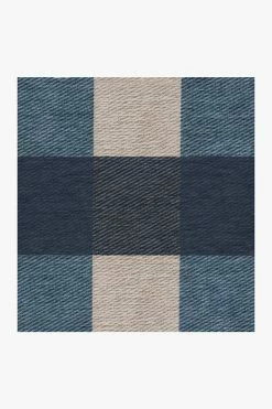 Flash Sale 😀 Ruggable Buffalo Plaid Blue & Ivory Rug 🧨 -Outdoor Rugs Store buffalo plaid blue ivory D RC 0514 57 V2