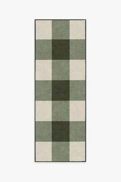 Best Sale 💯 Ruggable Buffalo Plaid Green & White Rug 👏 -Outdoor Rugs Store buffalo plaid green white A RC 0519 27 V2