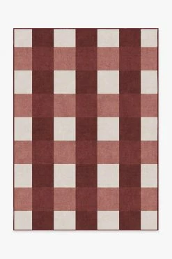 Hot Sale 👍 Ruggable Buffalo Plaid Red & White Rug 💯