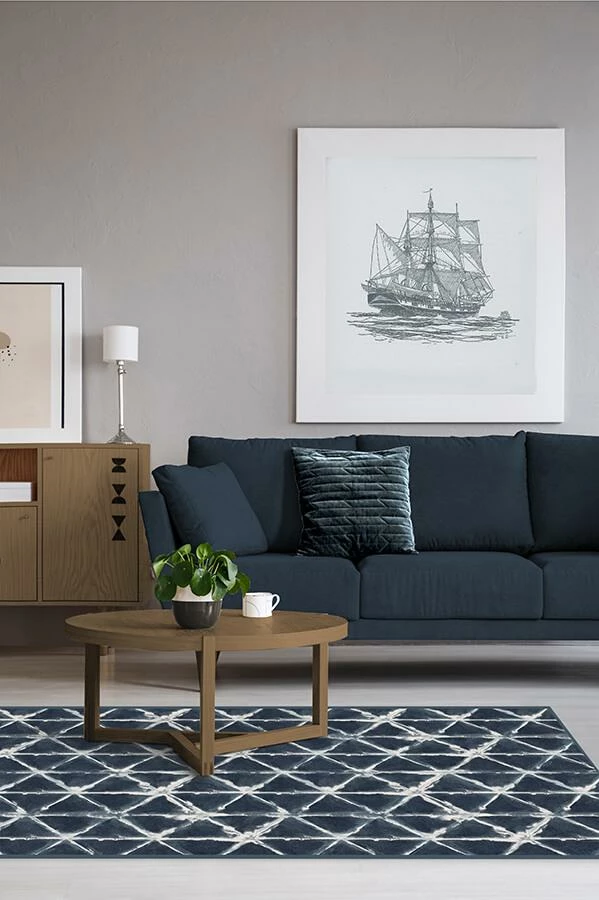 Deals ๐ Ruggable Diamond Shibori Navy Rug โญ 4 Deals ๐ Ruggable Diamond Shibori Navy Rug โญ - Image 4