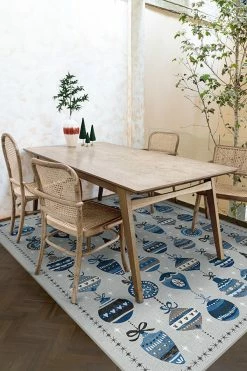 Promo 🔥 Ruggable Outdoor Festive Garland Blue Grey Rug ⌛ -Outdoor Rugs Store festive garland blue grey C RC SM005 57 V2