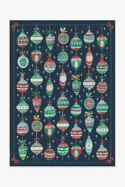 Buy ✔️ Ruggable Outdoor Festive Garland Navy Rug 👏