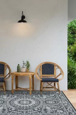 Best Sale 😍 Ruggable Outdoor Fontaine Black Rug ⭐ -Outdoor Rugs Store fontaine black C RC LH021 57