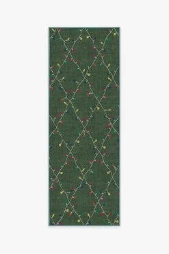 Flash Sale ⭐ Ruggable Holiday Lights Green Rug ⌛ -Outdoor Rugs Store holiday lights green B RC 0501 27 V2