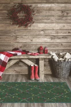 Flash Sale ⭐ Ruggable Holiday Lights Green Rug ⌛ -Outdoor Rugs Store holiday lights green C RC 0501 27 V2