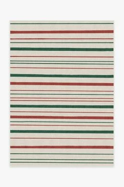 Hot Sale 😍 Ruggable Hudson Stripe Red & Green Rug 👍