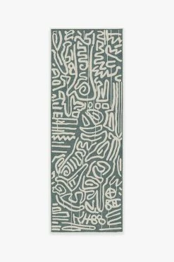 Flash Sale 😉 Ruggable Keith Haring Freestyle Slate Green 🤩 -Outdoor Rugs Store keith haring freestyle slate green A RC KH023 27