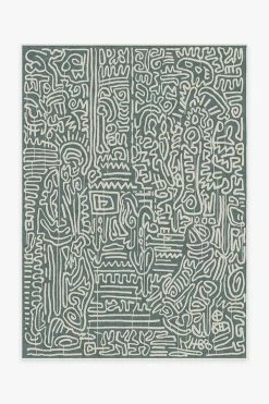 Flash Sale 😉 Ruggable Keith Haring Freestyle Slate Green 🤩