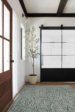 Flash Sale 😉 Ruggable Keith Haring Freestyle Slate Green 🤩 -Outdoor Rugs Store keith haring freestyle slate green C RC KH023 57