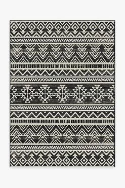 Budget ⭐ Ruggable Linear Diamond Black Rug ⭐