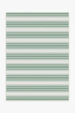 Promo ⌛ Ruggable Outdoor Marina Stripe Sage Green Rug 🧨