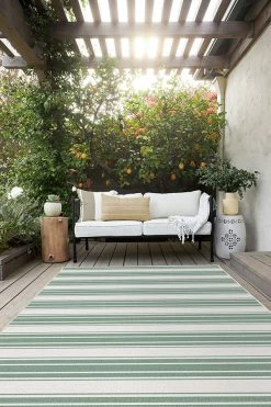 Promo ⌛ Ruggable Outdoor Marina Stripe Sage Green Rug 🧨 -Outdoor Rugs Store marina stripe sage green C RC TR011 57