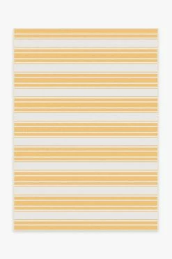 Outlet 👏 Ruggable Outdoor Marina Stripe Yellow Rug ⌛
