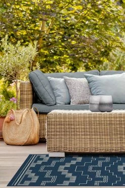 Flash Sale 😉 Ruggable Outdoor Meseta Navy Rug 🎉 -Outdoor Rugs Store meseta navy C RC OD043 27