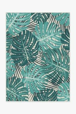Budget 🤩 Ruggable Monstera Teal Rug 🎉