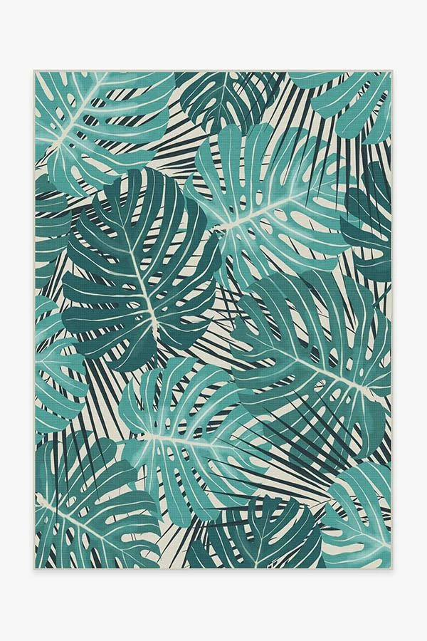 Budget ๐คฉ Ruggable Monstera Teal Rug ๐ 1 Budget ๐คฉ Ruggable Monstera Teal Rug ๐