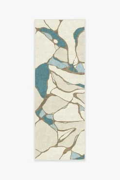 Cheap 👏 Ruggable Nina Takesh Aude Teal & Ivory Rug ✨ -Outdoor Rugs Store nina takesh aude teal ivory B RC NT006 27