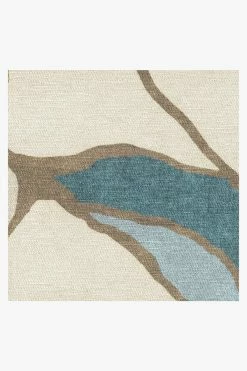 Cheap 👏 Ruggable Nina Takesh Aude Teal & Ivory Rug ✨ -Outdoor Rugs Store nina takesh aude teal ivory D RC NT006 27