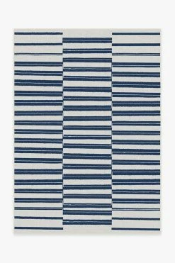 Wholesale 🧨 Ruggable Outdoor Offset Stripe Navy Rug 👏