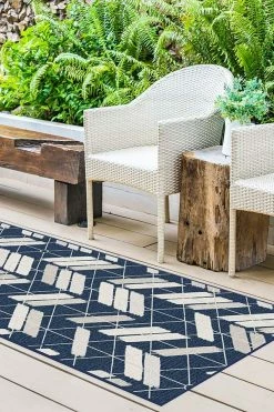Deals 🎁 Ruggable Outdoor Painted Chevron Navy Rug ⌛ -Outdoor Rugs Store painted chevron navy C RC OD047 27