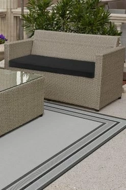Deals 💯 Ruggable Outdoor Picnic Border Grey Rug 🎉 -Outdoor Rugs Store picnic border grey C RC OD019 57