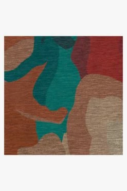 Brand new ❤️ Ruggable Poppy Floral Turquoise Rug 🛒 -Outdoor Rugs Store poppy floral turquoise D RC 0431 27 V2