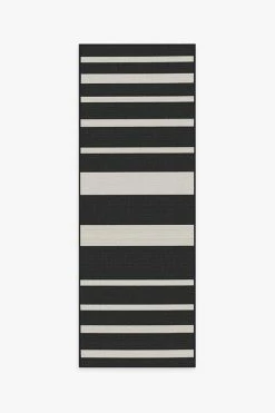 Cheapest ❤️ Ruggable Outdoor Sailmaker Stripe Black Rug 👍 -Outdoor Rugs Store sailmaker stripe black A RC OD017 27