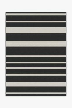 Cheapest ❤️ Ruggable Outdoor Sailmaker Stripe Black Rug 👍
