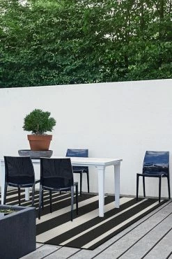 Cheapest ❤️ Ruggable Outdoor Sailmaker Stripe Black Rug 👍 -Outdoor Rugs Store sailmaker stripe black C RC OD017 57