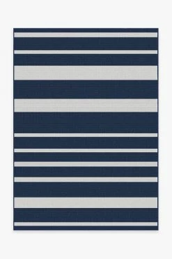 Promo 👍 Ruggable Outdoor Sailmaker Stripe Blue Rug ✨