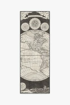 New ⭐ Ruggable Sale Sailor's Map Charcoal Rug 👏 -Outdoor Rugs Store sailors map charcoal A RC 0751 27 V2