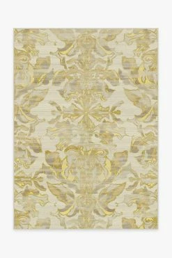 New 👍 Ruggable Transitional Damask Gold Rug 🤩