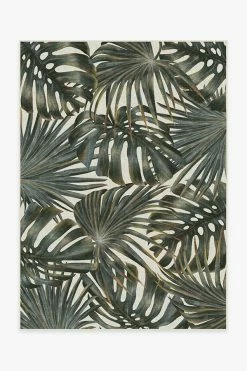 Outlet ⌛ Ruggable Outdoor Tropical Green Rug ❤️